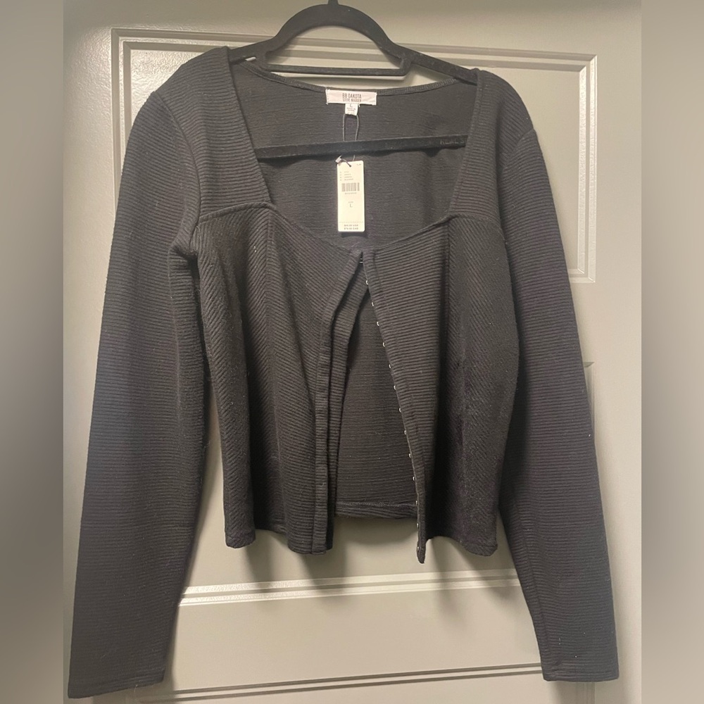 Anthropologie -BD Dakota Steve madden top Black  Cardigan NWT L